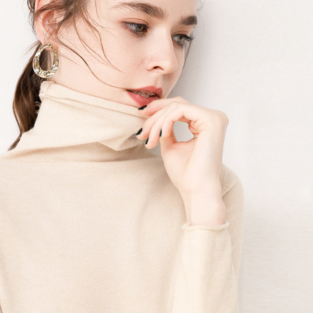 レディースタートルネックカシミヤニット