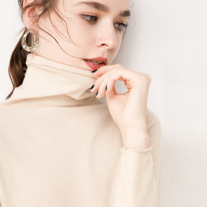 レディースタートルネックカシミヤニット