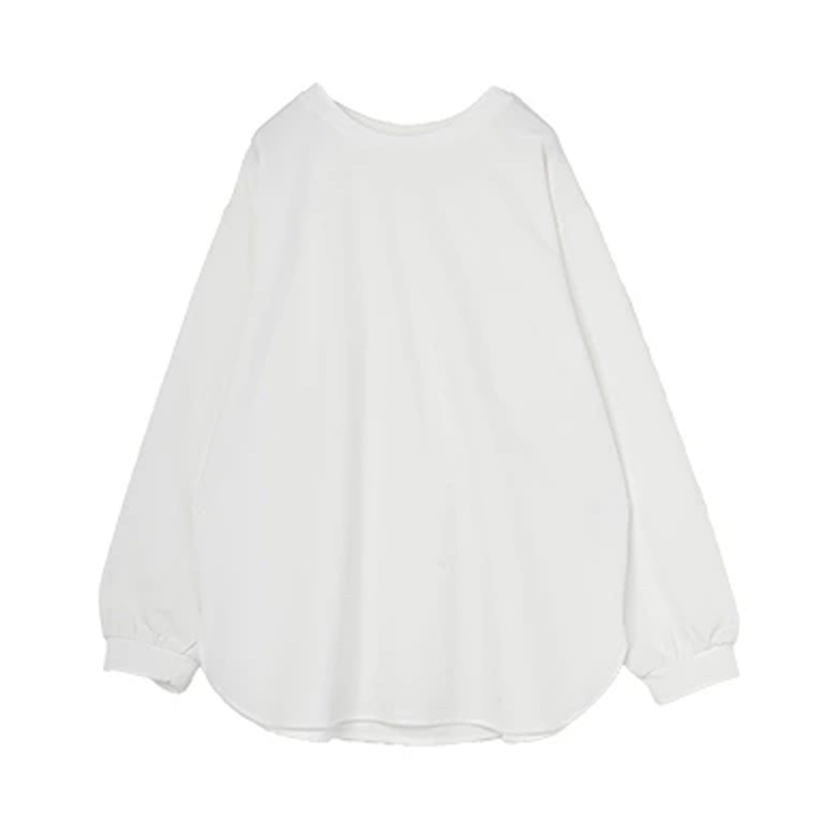 ベーシックカラー 丸襟 ロング スリーブ