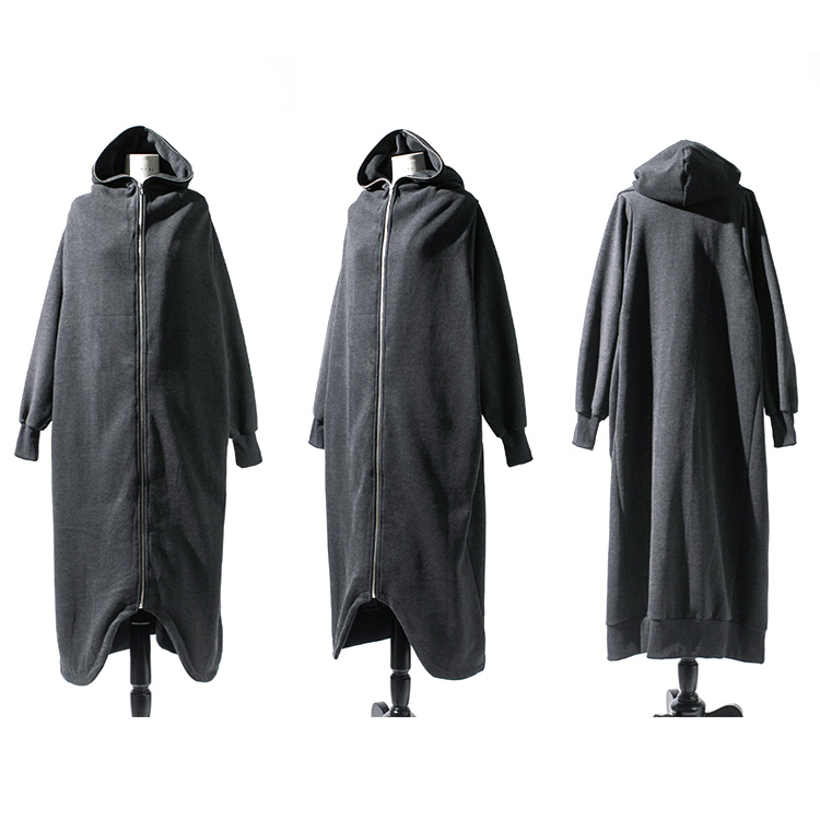 存在感 フード付き ロング丈 裏起毛 コー卜