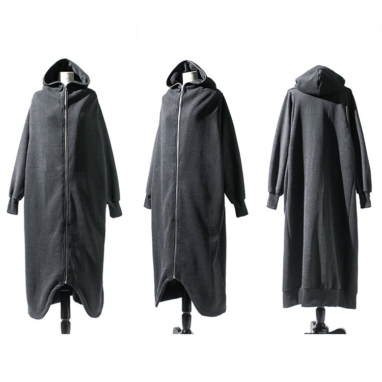 存在感 フード付き ロング丈 裏起毛 コー卜