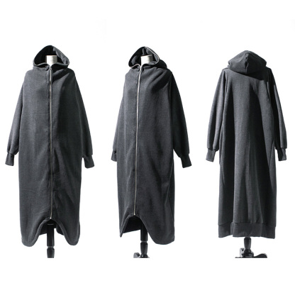 存在感 フード付き ロング丈 裏起毛 コー卜