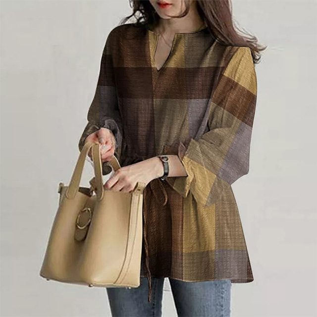 大注目 カジュアル シンプル パフ袖 ブラウス