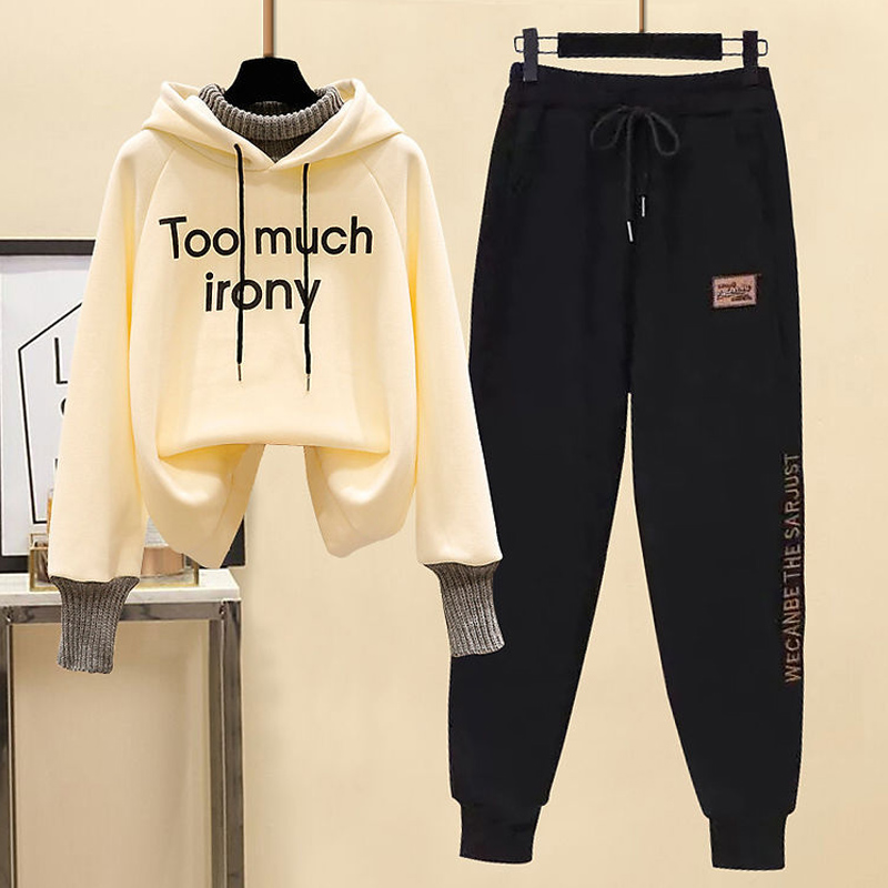 着回し力抜群 レディース アルファベット フード付き 上下セット