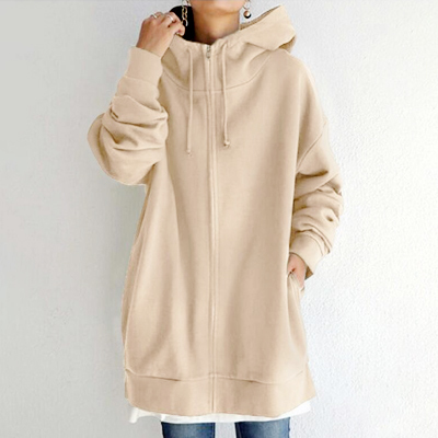 レディース裏起毛ファスナーパーカー