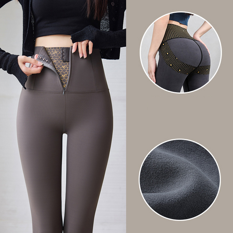 無地 秋冬用 裏起毛 ヨガパンツ