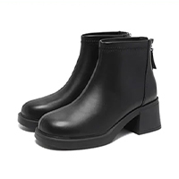 無地 カジュアル シンプル チャンキーヒール ショートブーツ