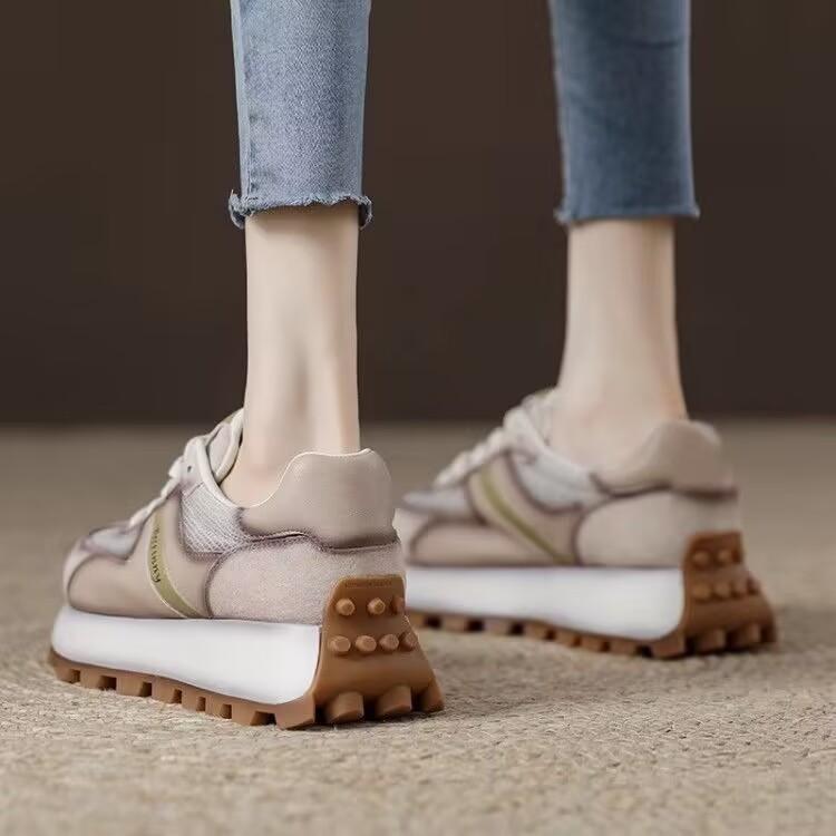 着やすい 配色 レディース 厚底 スニーカー