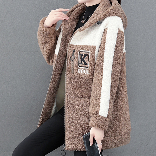 大好評 レディース フード付き 配色 ジャケット