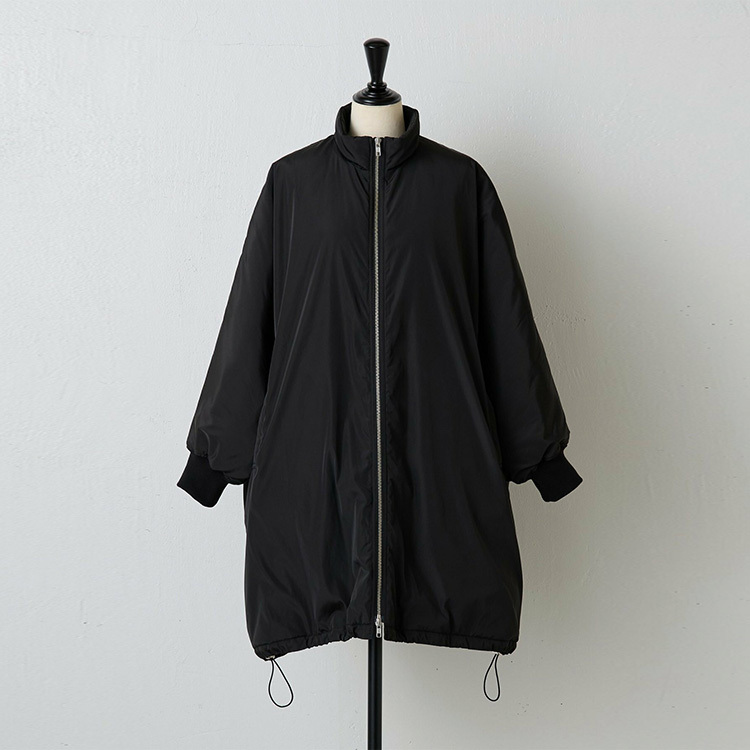 ロング ルーズ 無地 防寒加工 スタンドカラー ダウンジャケット