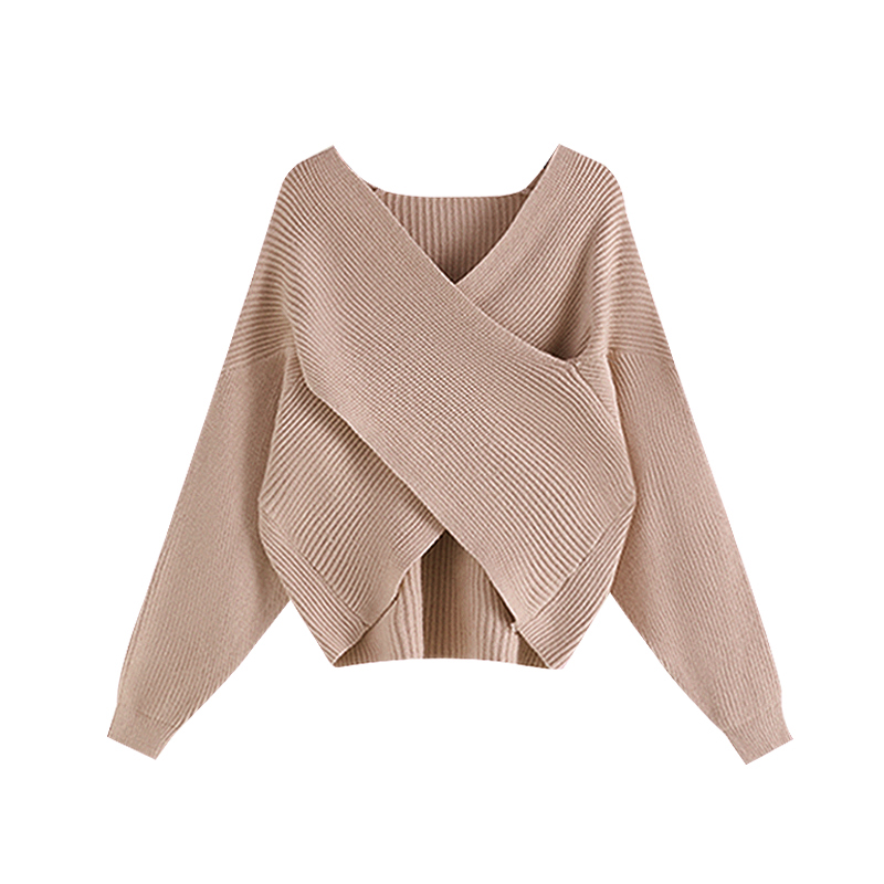 【単品注文】ゆったり Vネック 無地 カジュアル シンプル ニットセット