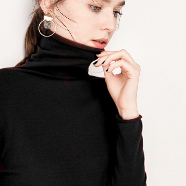 レディースタートルネックカシミヤニット