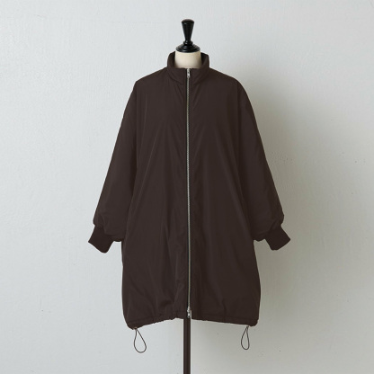 ロング ルーズ 無地 防寒加工 スタンドカラー ダウンジャケット