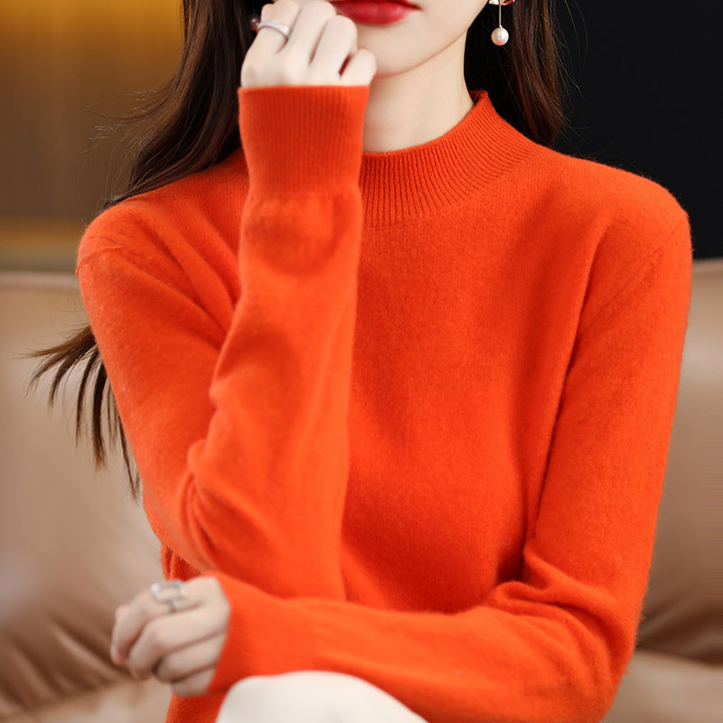 精巧裁ち 無地 カジュアル シンプル 長袖 ニット