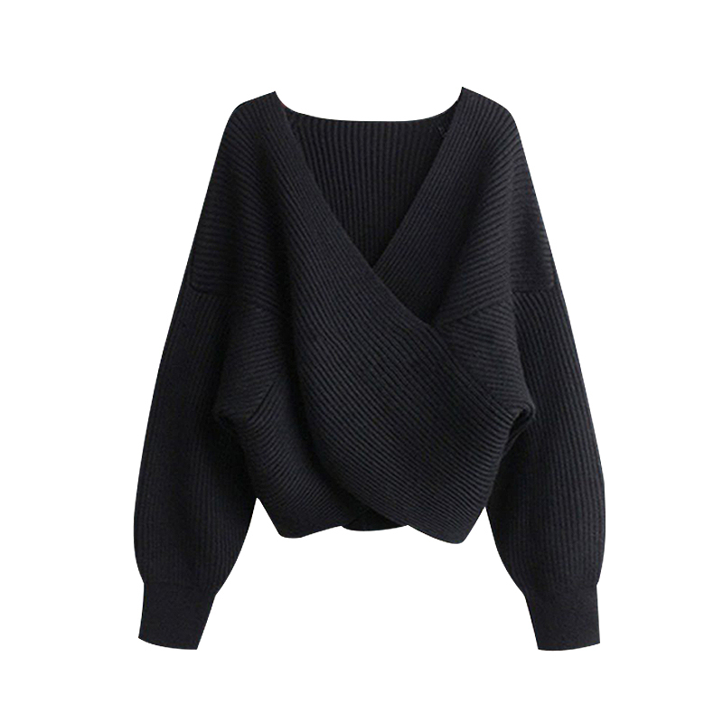 【単品注文】ゆったり Vネック 無地 カジュアル シンプル ニットセット