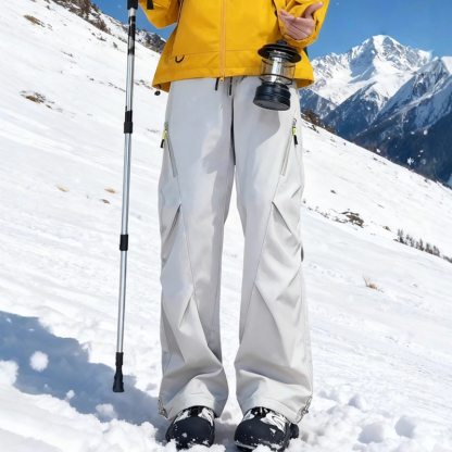 裏起毛 厚手 トレッキング 無地 ルーズウエスト パンツ