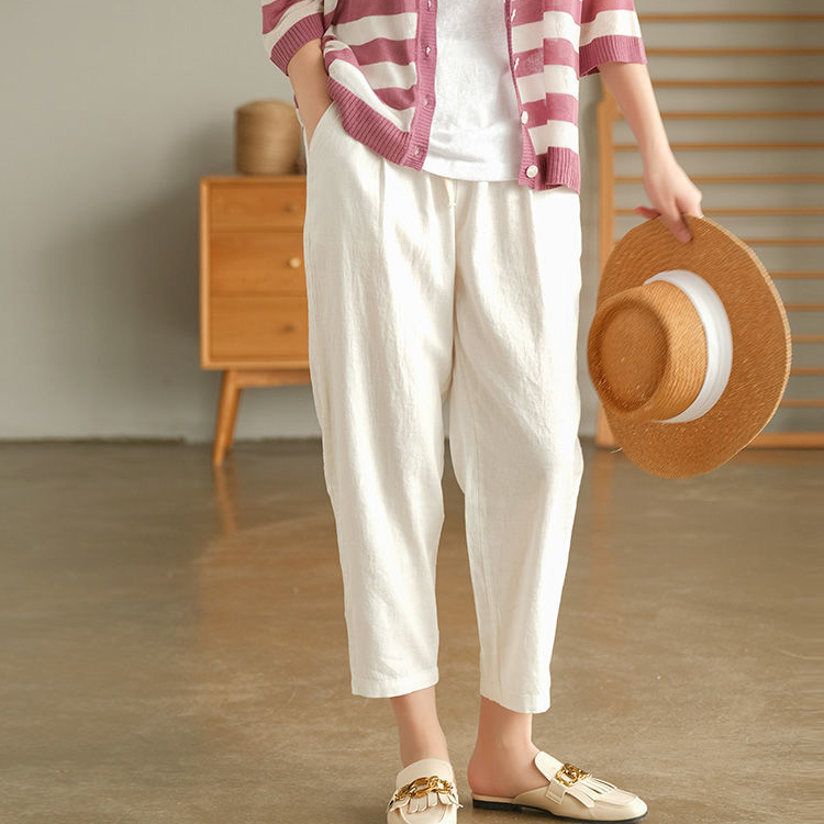 ロング丈 ハイウエスト レギュラー丈 Vネック 無地 カジュアル シンプル パンツ