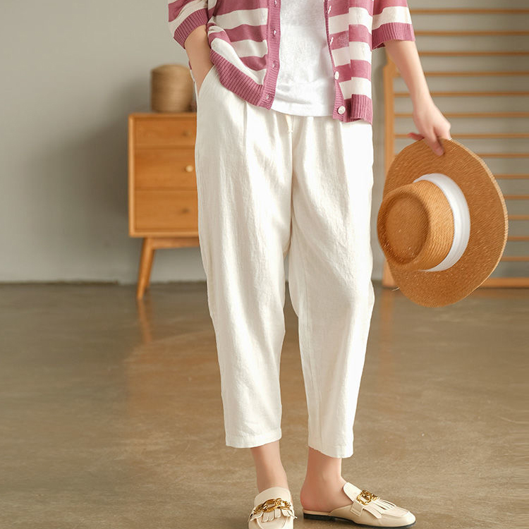 ロング丈 ハイウエスト レギュラー丈 Vネック 無地 カジュアル シンプル パンツ