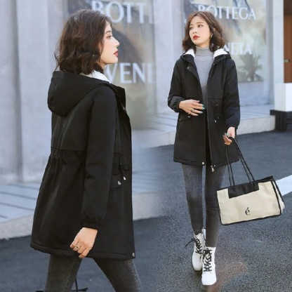 レディース 裏ボア ミドル丈 パーカー フード付き ジャケット