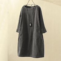 大活躍 シンプル 上質 無地 コーデュロイ ワンピース