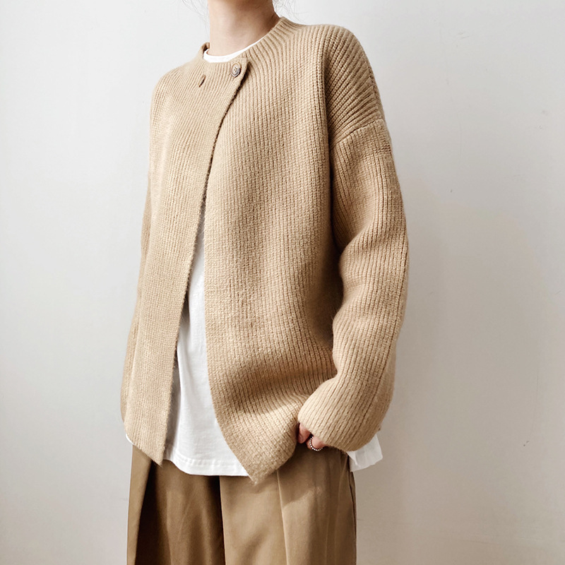 無地 カジュアル シンプル ニット カーディガン