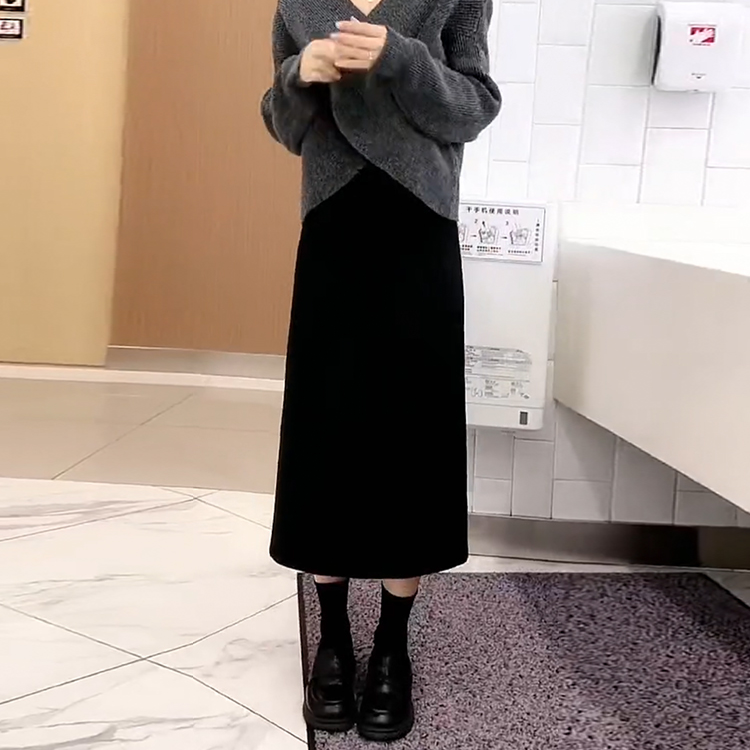 【単品注文】ゆったり Vネック 無地 カジュアル シンプル ニットセット