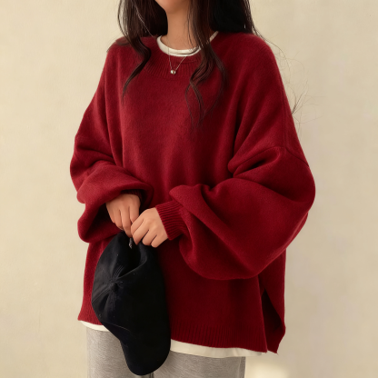ソフト プレミアムウール ルーズ フィット 無地 ニット セーター