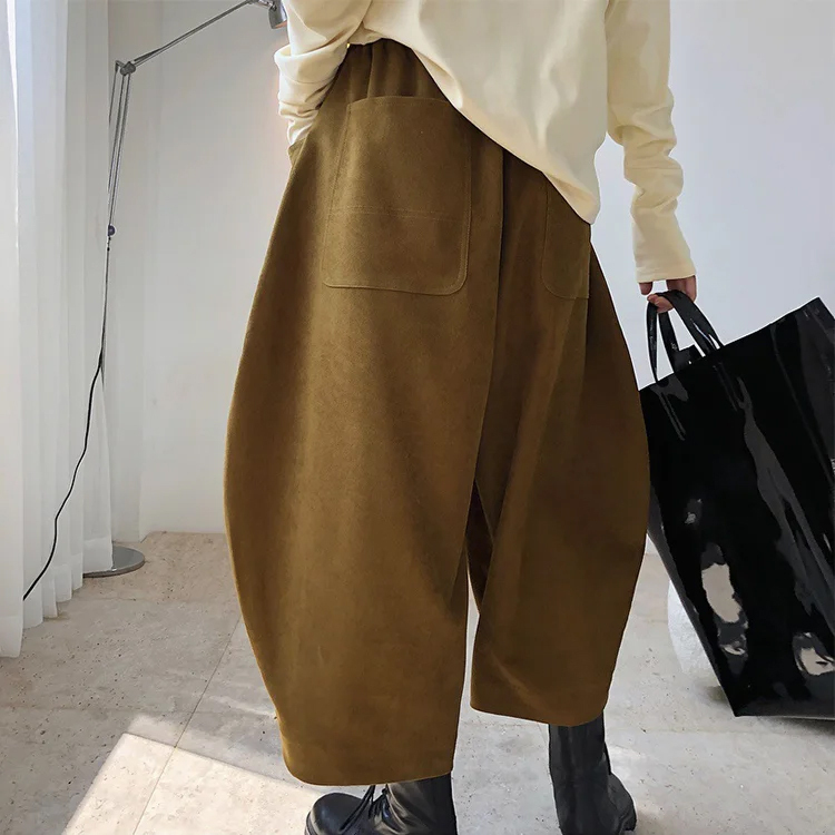 秋冬 無地 カジュアル シンプル サルエルパンツ