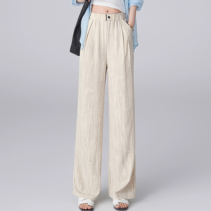 アイスシルク ハイウエスト ストレート パンツ