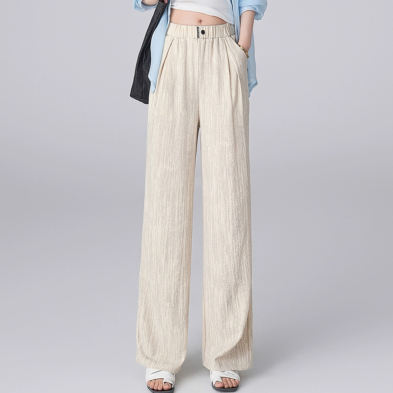 アイスシルク ハイウエスト ストレート パンツ