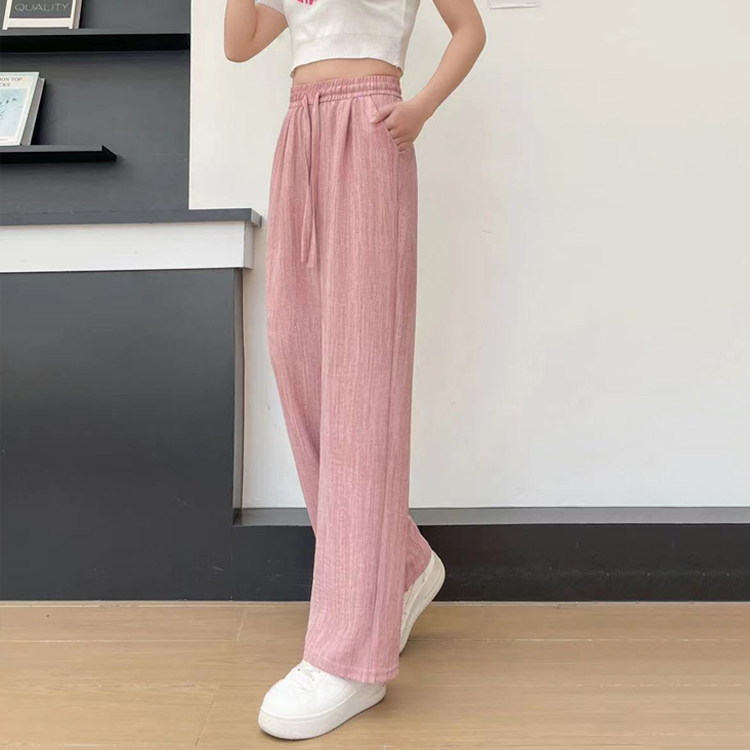 大活躍 接触冷感 無地 カジュアル ワイドパンツ