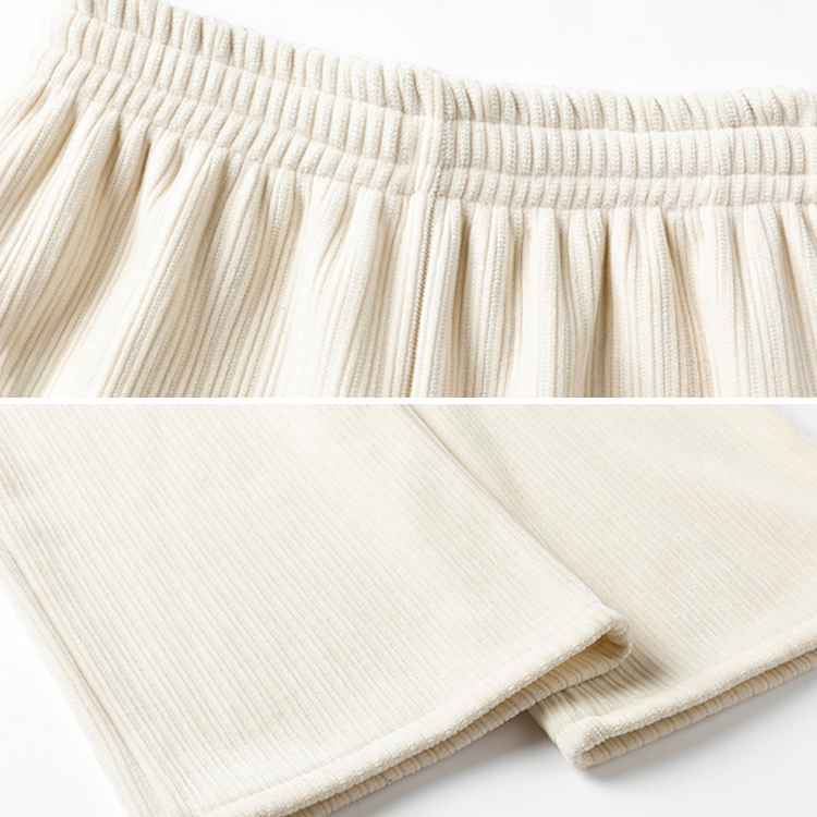 無地 カジュアル シンプル コーデュロイ ワイドパンツ