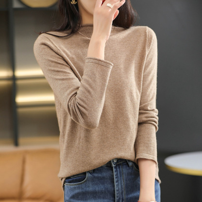 着回し可能 ハイネック 無地 セーター