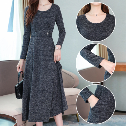 エレガント スタイリッシュ 長袖 カジュアルワンピース