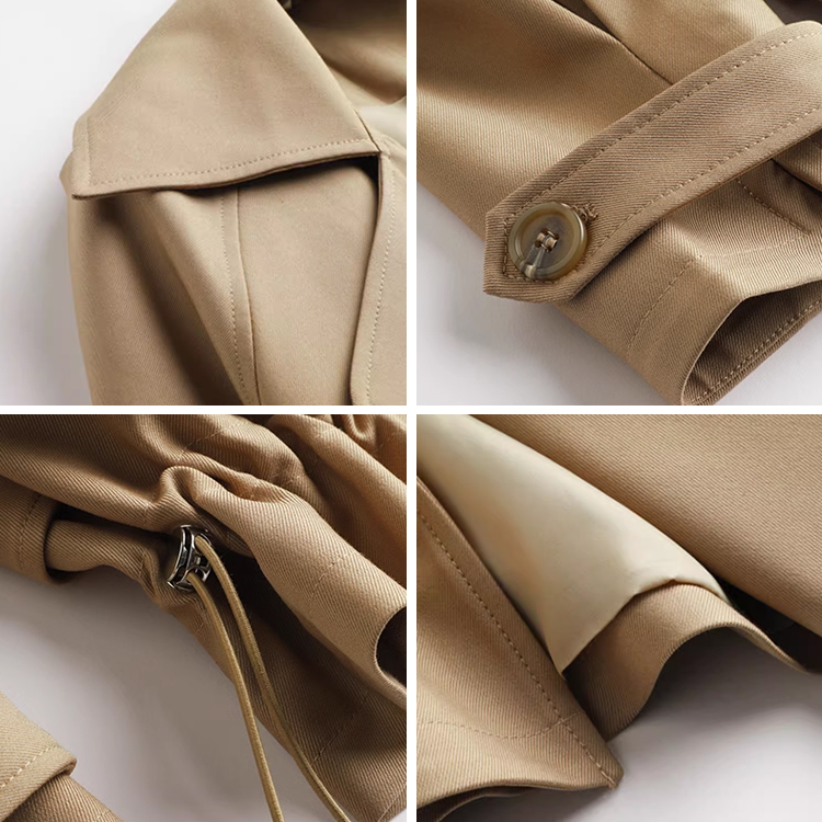 ショート丈 無地 カジュアル シンプル 長袖 トレンチコート