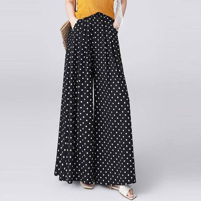 人気爆発中 プリント柄 UVカット ガウチョパンツ