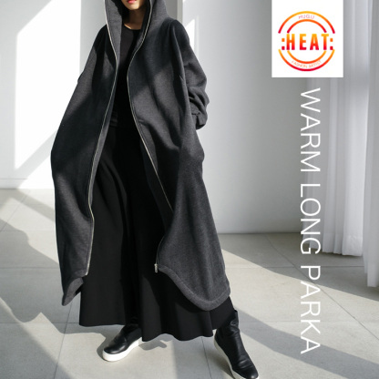 存在感 フード付き ロング丈 裏起毛 コー卜