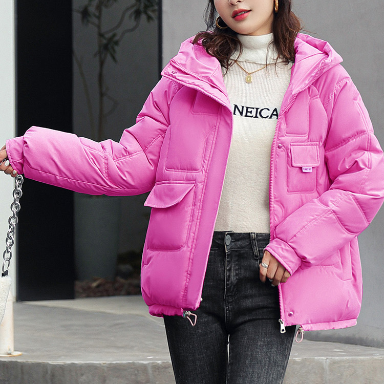 レディース ショート丈 フード付き ダウンジャケット