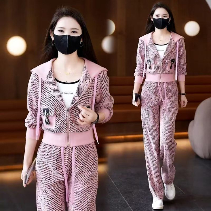 カジュアル フード付き 無地 レディース 2点セット