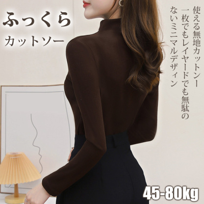 レディース ハイネック 長袖 カットソー