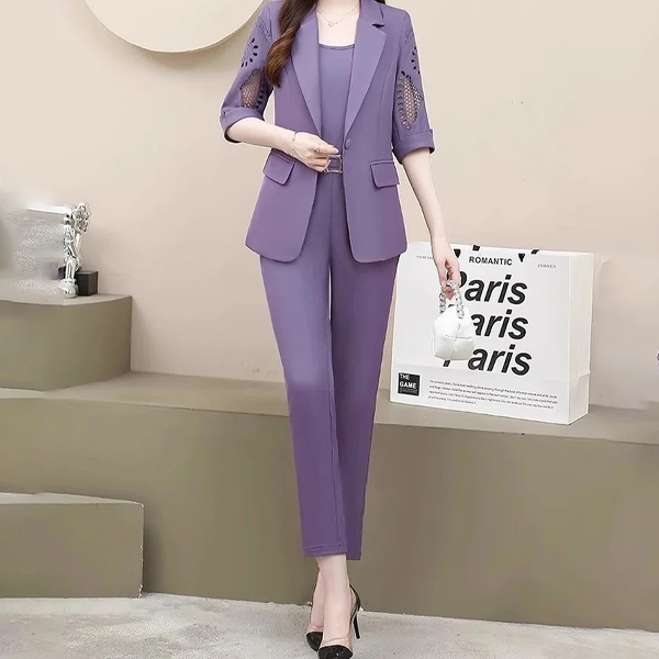 無地 カジュアル シンプル 長袖 スーツ 3点セット