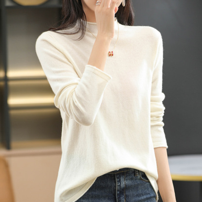 着回し可能 ハイネック 無地 セーター