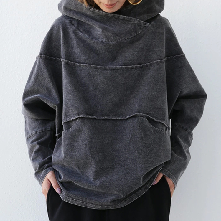 無地 カジュアル シンプル フード付き パーカー