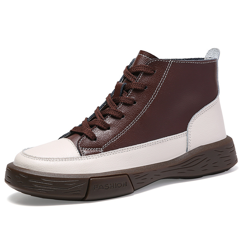 レディース 配色 レトロ カジュアル ブーツ