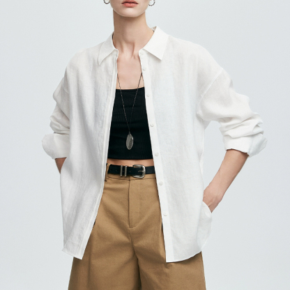 コットン リネン 日焼け止め 薄手 シャツ