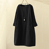 大活躍  シンプル 上質 無地 コーデュロイ ワンピース