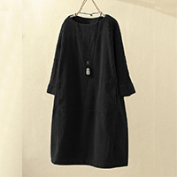 大活躍  シンプル 上質 無地 コーデュロイ ワンピース