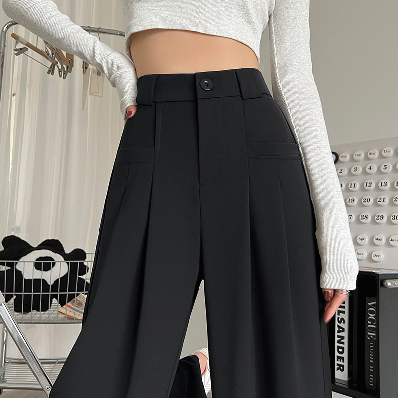 カジュアル レディース ハイウエスト ワイドパンツ