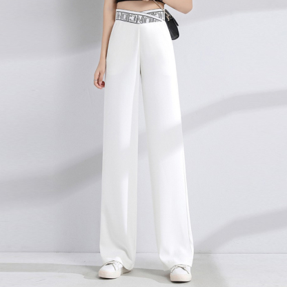 美脚 無地 カジュアル シンプル ワイドパンツ