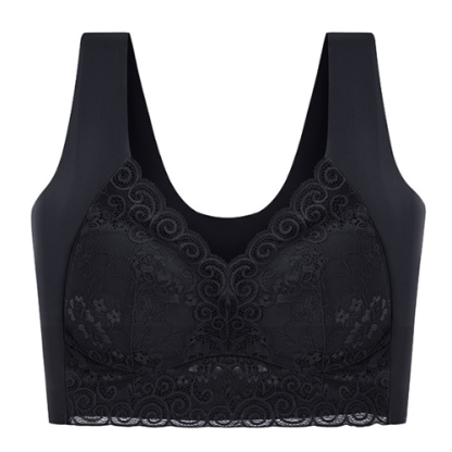 シンプル ノンワイヤー レース ブラジャー